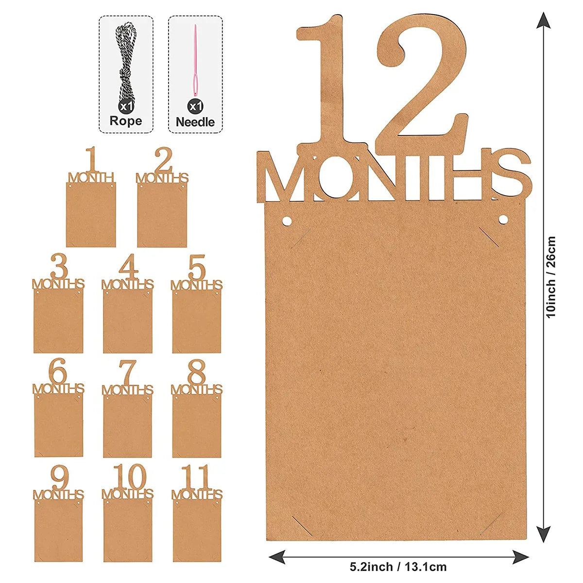 1st Birthday Photo Banner for Baby from Newborn to 12 Months First Birthday Decorations Boy or Girl Monthly Milestones Garland Good Vibrations