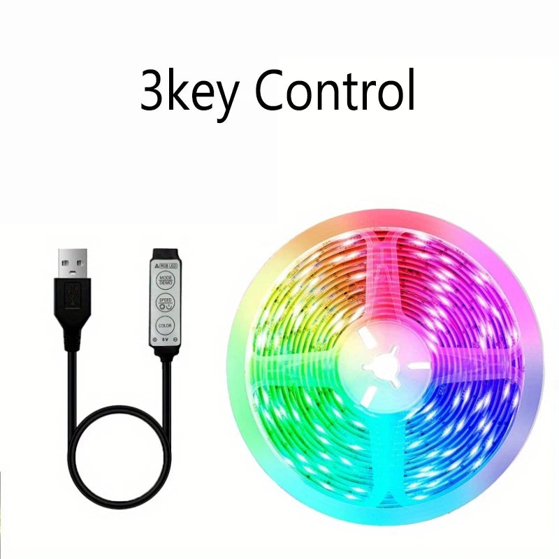 Led Lights for TV 3 Keys Button Control Led Strip USB 5V Tape Lights for TV Backlight Home Party Decoration Flexible Ribbon - Good Vibrations