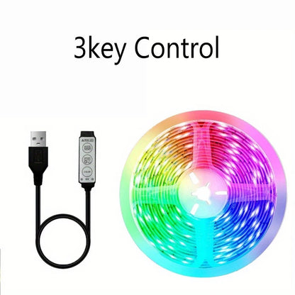 Led Lights for TV 3 Keys Button Control Led Strip USB 5V Tape Lights for TV Backlight Home Party Decoration Flexible Ribbon Good Vibrations