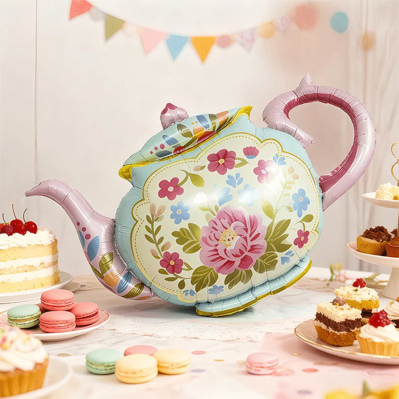 1 Tea Party Teapot Balloon, Party Balloons, Party Decorations, Photo Booth Props, Suitable for Afternoon Tea Themed Events, Birthday Good Vibrations