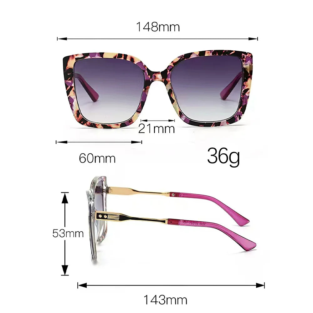 2025 Fashionable Women Sunglasses Large Frame Gradient Color Glasses for Women Exquisite Design for Women Sunglasses for Women Good Vibrations