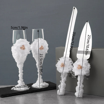 Western-style wedding ceremony goblet bride and groom love witness gift wine glass tableware four-piece suit Good Vibrations