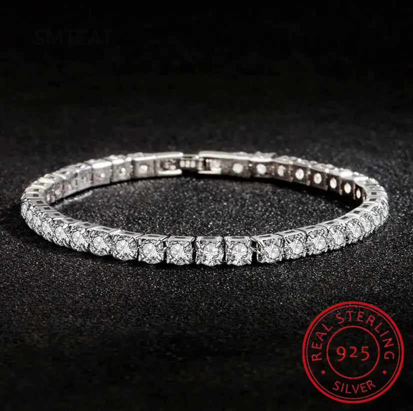 Charm Bracelet For Women High Quality S925 Silver Platinum Plated Moissanite Bracelet Sparkling Personality Wedding Jewelry Gift Good Vibrations