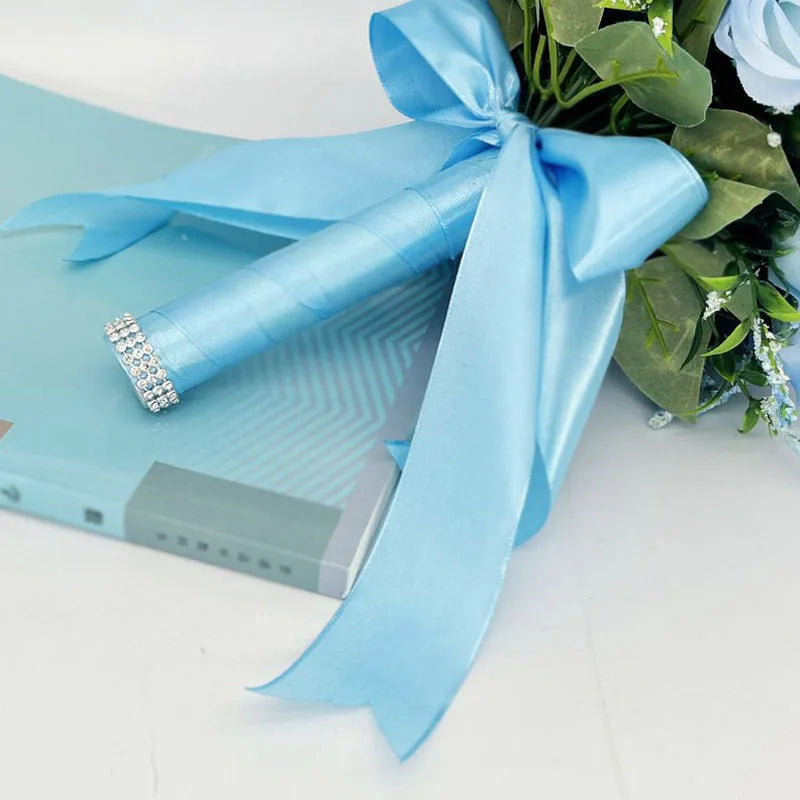 Bridal Bouquet Flowers Bridesmaid Wedding Accessories Blue Artificial Roses Bridal Bouquets Wedding Decoration Marriage Good Vibrations