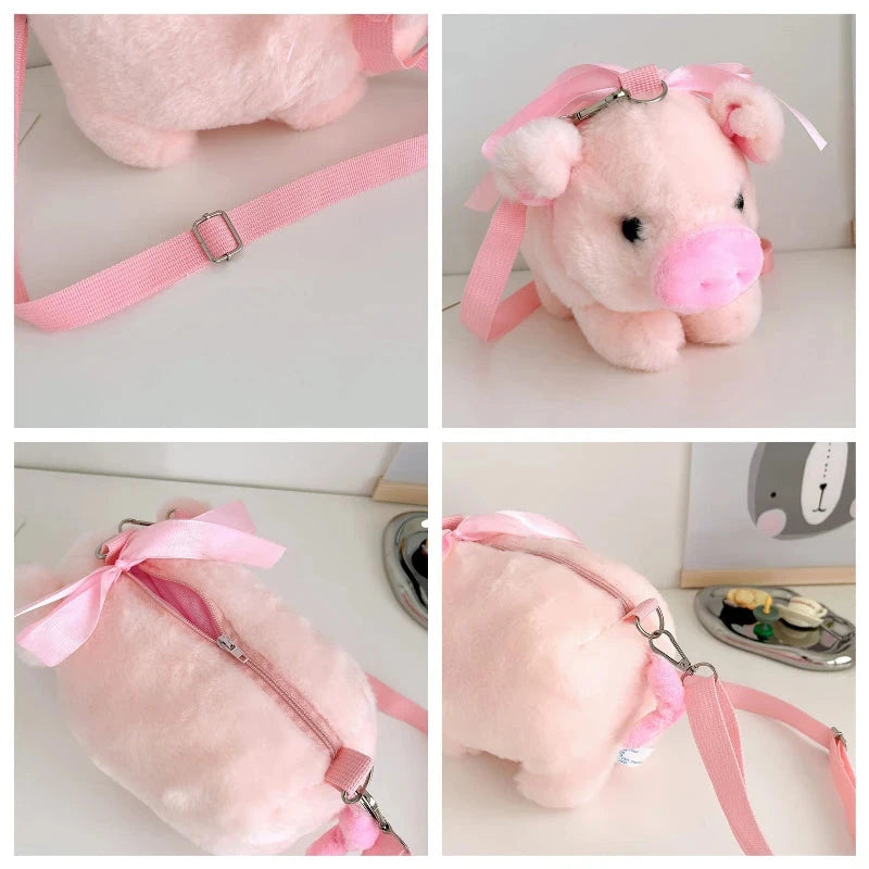 Piglet Plush Bag for Girl Korean Version Large Capacity Lady Shoulder Bag Cartoon Ins Cute Doll Messenger Bag Handbags Crossbody Good Vibrations