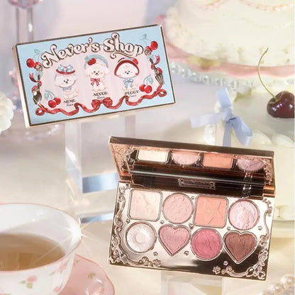 Flower Knows Never's Shop Collection 8 Color Glitter Eyeshadow Palette High Pigmented Eye Makeup Matte Shimmer Eye Shadow Pallte Good Vibrations