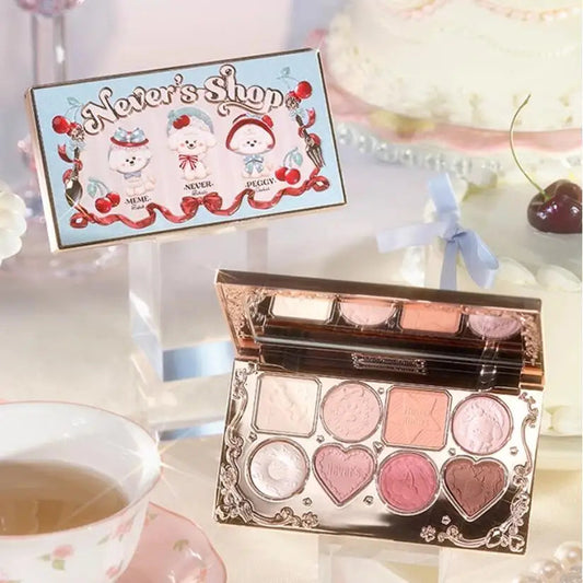 Flower Knows Never's Shop Collection 8 Color Glitter Eyeshadow Palette High Pigmented Eye Makeup Matte Shimmer Eye Shadow Pallte Good Vibrations