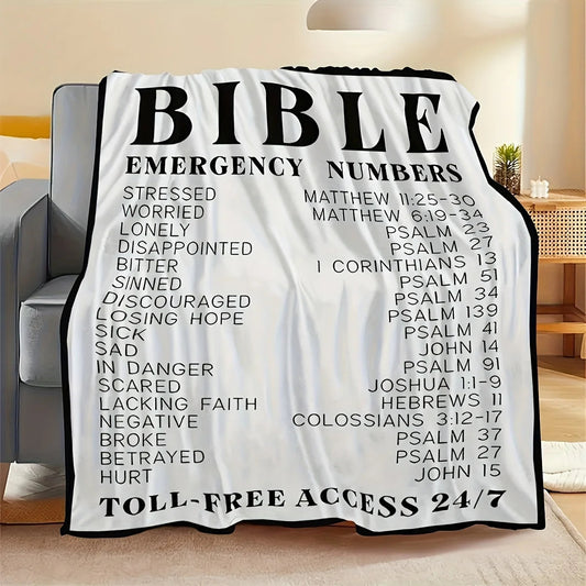 1 Bible verse blanket - religious soft and light warm blanket, digital printing gift for men and women, Christian message gift, Good Vibrations