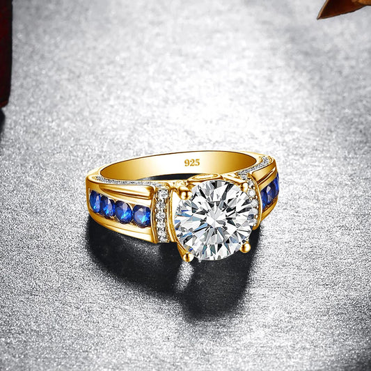Certified D Color VVS1 2ct Moissanite Diamond Ring For Women 100% Sterling Silver Good Quality Wedding Jewelry Pass Diamond Test Good Vibrations