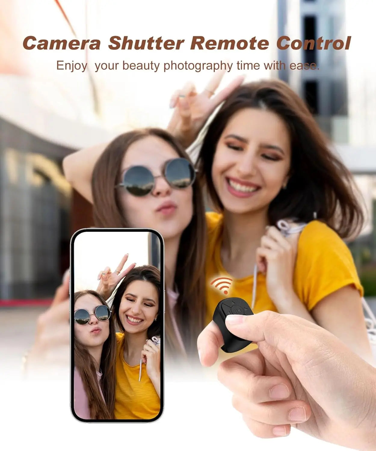 Tiktok Scrolling Ring Tiktok Remote Control Is Suitable for Iphone, iPad Bluetooth Page Turning Ring Roller, Both Camera Shutter, Short Video and Music Remote Control Function, Compatible with Ios and Android Phones Good Vibrations