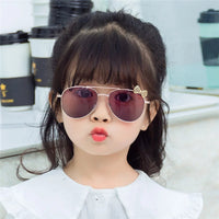 Kids Cute Sunglasses Metal Frame Children Sun Glasses Fashion Girls Outdoor Cycling Goggles Party Eyewear Photography Supplies Good Vibrations