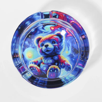 Glass Round Ashtray for Cigarettes, Portable Decorative Modern Ashtray for Home Office Indoor Outdoor Patio Use Good Vibrations Adult Super Store