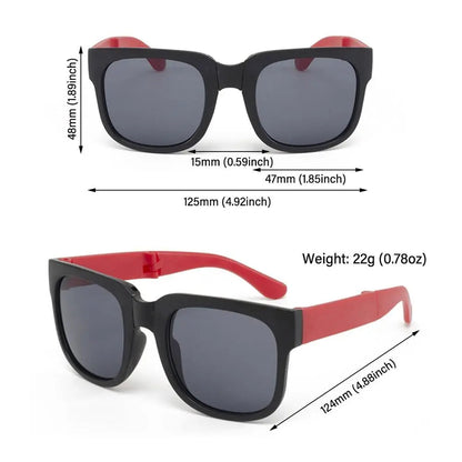 Square Frame Kids Sunglasses Fashion UV 400 Outdoor Foldable Sunglasses Children Eyewear for Toddler Boys and Girls Good Vibrations