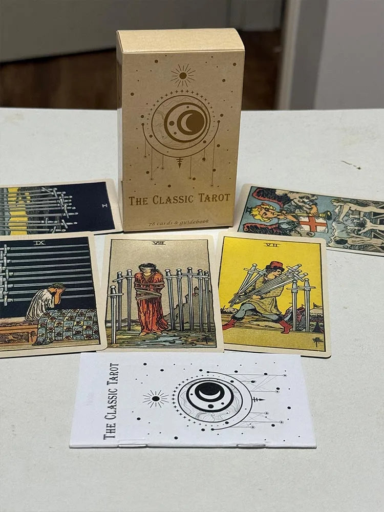 The Classic Tarot Cards A 78 Deck Board Games Mystical Divination Fate Fortune Tarot Cards with Guide Book Good Vibrations
