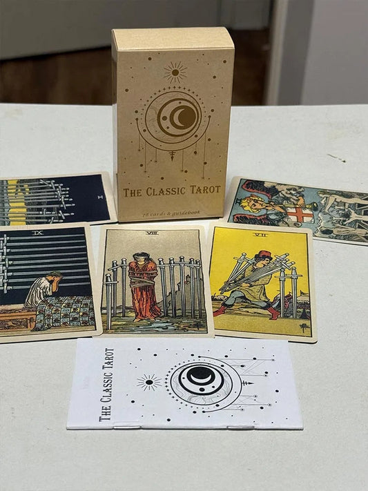 The Classic Tarot Cards A 78 Deck Board Games Mystical Divination Fate Fortune Tarot Cards with Guide Book Good Vibrations