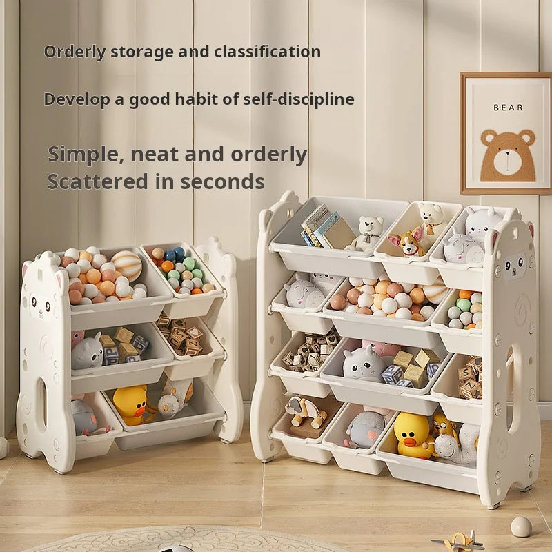 Children's toy storage  large capacity classification multi-layer storage rack baby locker Shelf organizer Children's bookshelve Good Vibrations