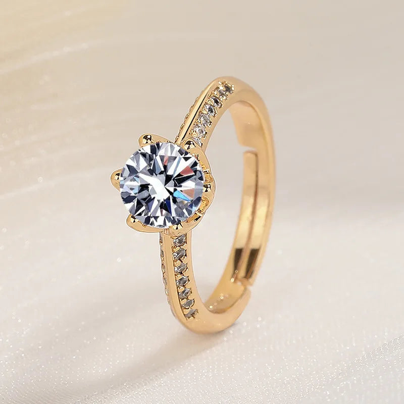 925 Sterling Silver Ring Hot AAA Zircon adjustable Size Engagement Rings For Women Wedding Ring Party Fashion Nice Jewelry Gift Good Vibrations