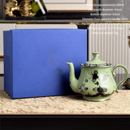 Italian Ceramic Tableware Household Jewelry Box Teapot Sugar Pot Milk Pot Kitchen Supplies Dim Sum Plate Fruit Plate Tableware Good Vibrations