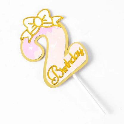New Digital Decoration Happy Birthday Number Cake Insertion 0 1 2 3 4 5 6 7 8 9 Cake Topper Girls Boys Baby Party Supplies Decor Good Vibrations