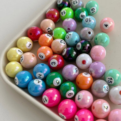 Middle Eight Billiard Bracelets for Women Men Hip Hop Rock Elastic Rope Couple Bracelets Jewellery Women Resin Beads Good Vibrations