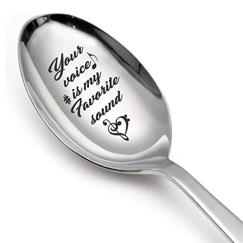 Valentines Day Gift Stainless Steel Milk Coffee Spoons Love Letter Wedding Souvenirs Anniversary Gift for Girlfriend Boyfriend Good Vibrations