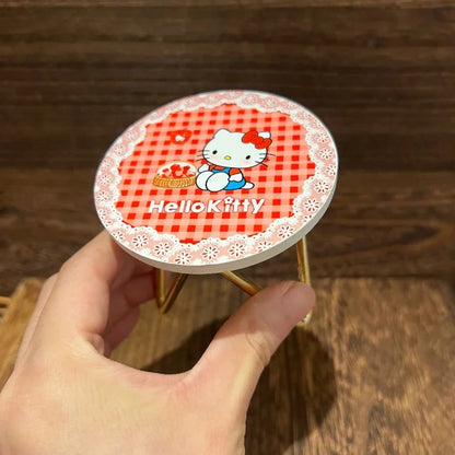 Miniature Wooden Alloy Furniture Toy Display Model Tea Table Round Table Role-Playing Game Decorative Crafts Home Decoration Good Vibrations