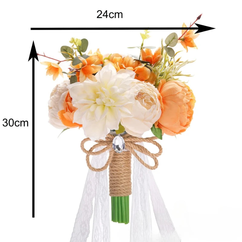 30CM Wedding Decoration Bridal Holding Flowers Artificial Roses Bundle Home Decoration Photography Props Silk Flowers Good Vibrations