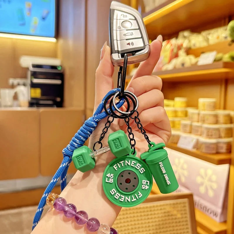 Fitness Keychain,Colorful Gym Bag Charm for Fitness Lovers, Motivational Fitness Gym Key ring,Workout Keychain Gifts Good Vibrations