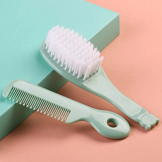 Baby Hair Brush & Comb Set Children Hair Brush Soft Nylon Bristle Cradle Caps Hair Brush for Toddler Infant  Massage Dropship Good Vibrations