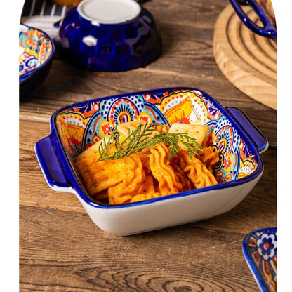 Ceramic Tableware Set Rice Bowl Serving Plate Creative Cutlery Soup Plate Noodle Handle Bowl Sauce Dish Steak Salad Fruit Plate Good Vibrations