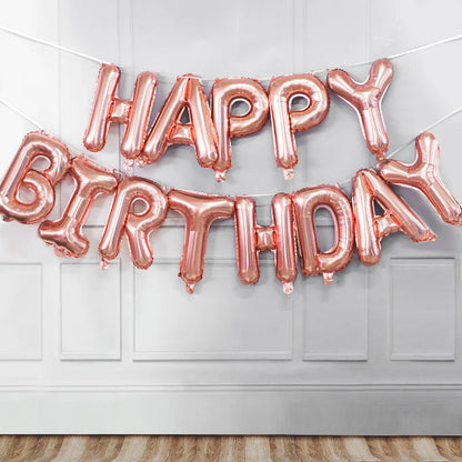 Happy Birthday Balloons Blue Golden Red Pink Black Foil Balloons Boys Girls Birthday Party Decoration Supplies Hanging Decor Good Vibrations