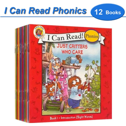 I Can Read Phonics 12 Books/Set My Very First Picture Books English Story Pocket Book for Children Kids Baby Montessori Reading Good Vibrations