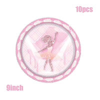Pink Swan Ballet Theme Party Disposable Tableware Paper Plates Napkins Princess Girls Happy Birthday Party Decor Good Vibrations