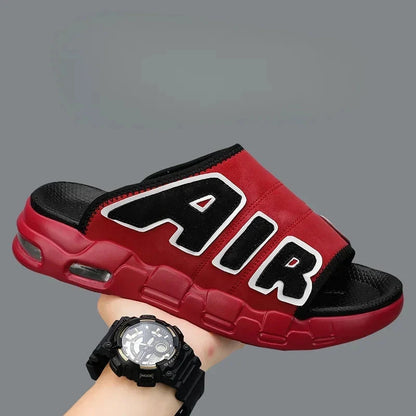 Men Air Cushion Design Slide Man Summer PVC Soft Non-slip Men's Sports Slippers New Slippers for Men Flip Flops Chanclas Hombre Good Vibrations