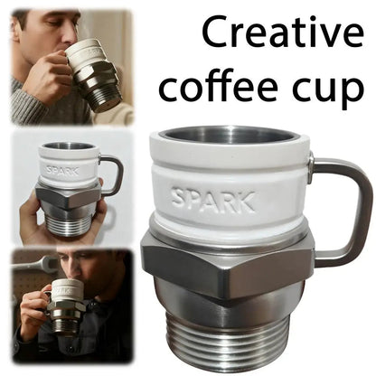 Spark Plug Mug Industrial Coffee Cup For Car Enthusiasts Collectors Mechanics Home Office Desk Garage Display Birthday Gift Good Vibrations
