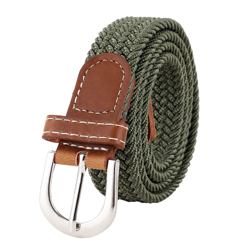Women's elastic and elastic woven belt in one outfit, casual and versatile denim belt for men and women Good Vibrations