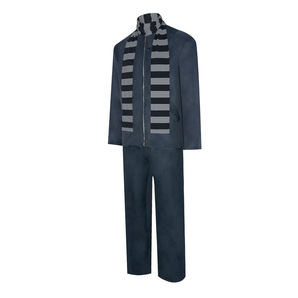 Movie GRU cosplay costume coat pants scarf for men male disguise dress-up party fantasy outfits Halloween carnival suit Good Vibrations
