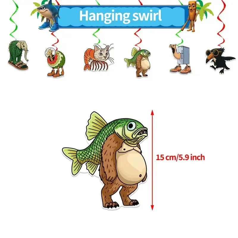 Italian Brainrot Birthday Party Decoration Tung Tung Sahur Tralalelo Tralala Tableware Balloon Cup Plate for Party Favor Supplie Good Vibrations