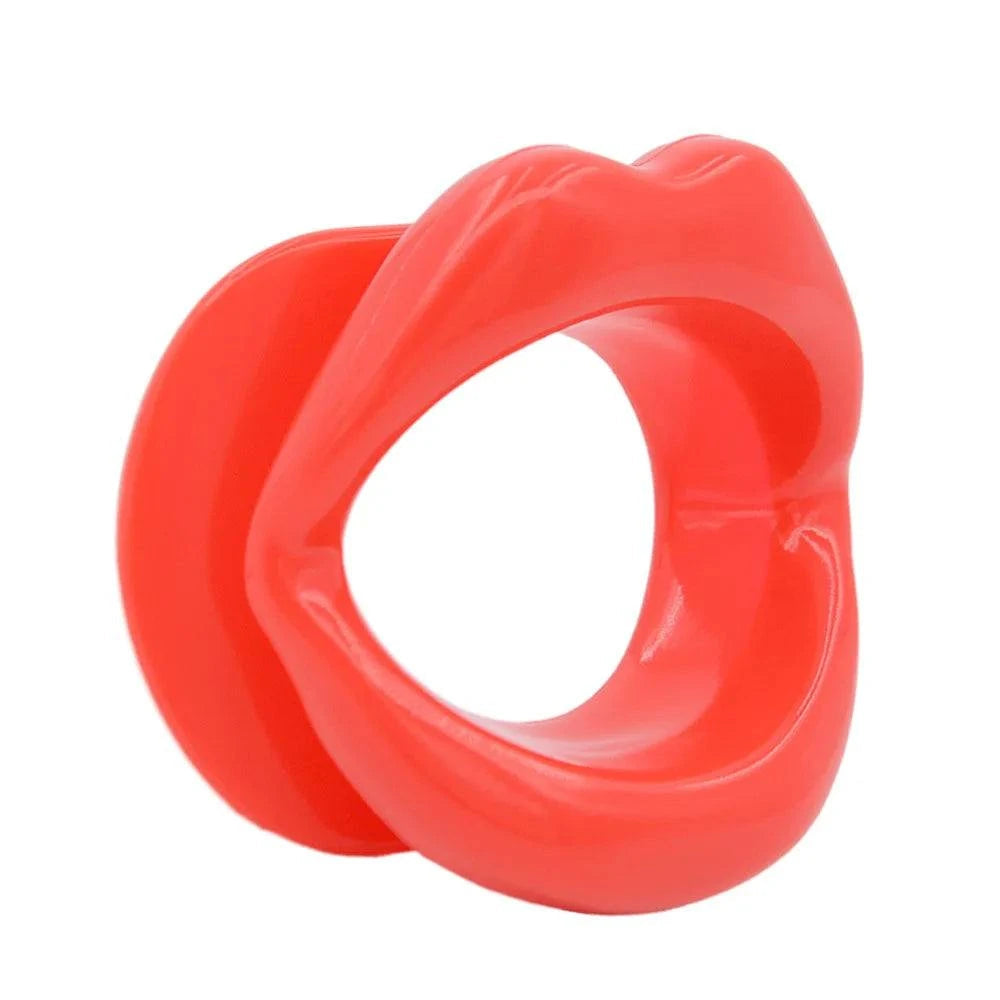 Red silicone lips O ring gag for adult BDSM games and cosplay accessories
