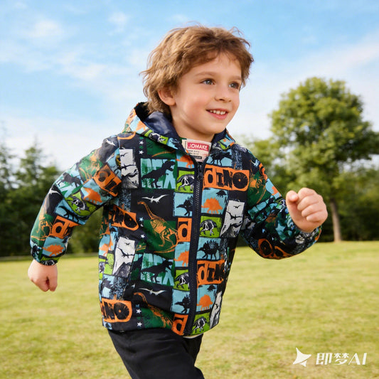 Spring and Autumn New Boys' 1-7 Year Old Fashionable Lightweight Hat Jacket Small Coat Children's Clothing Good Vibrations