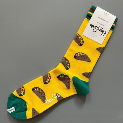 Cotton Happy Socks Men's Classic Crew Sock Shoe Size 10 - 13 Soft Good Vibrations