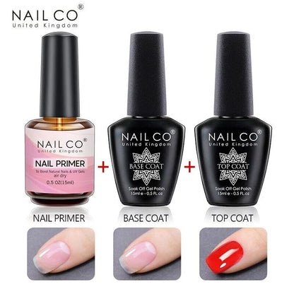 NAILCO 15ml Top Coat Base Coat Gel Nail Primer Gel Remover Nail Art Semi Permanent Lacquer Varnish Hybrid Nail Supplies Good Vibrations