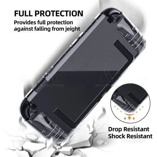 Transparent TPU Case for Switch 2 Shockproof Anti-Scratch Non-Slip Premium Semi-Wrap Protective Cover Ultra-Clear Soft Shell Good Vibrations