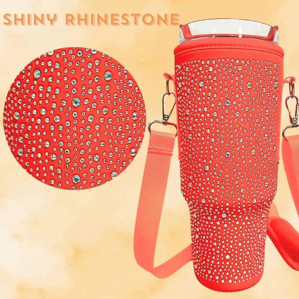 6 colors shiny rhinestone Lanyard cup protection case bag vacuum bottle compatitable for Stanley 40oz accessories vehicle Good Vibrations Adult Super Store