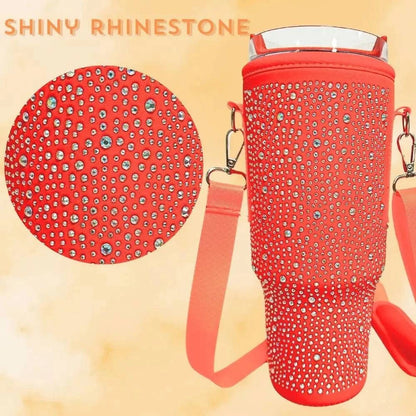 6 colors shiny rhinestone Lanyard cup protection case bag vacuum bottle compatitable for Stanley 40oz accessories vehicle Good Vibrations Adult Super Store