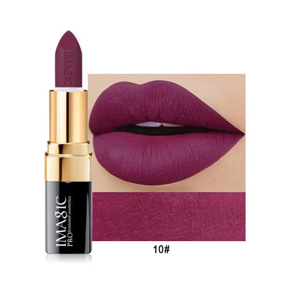 IMAGIC Lipstick Moisturizer Lips Smooth Lip Stick Long Lasting Charming Lip Lipstick Cosmetic Beauty Makeup 12 Colors Good Vibrations