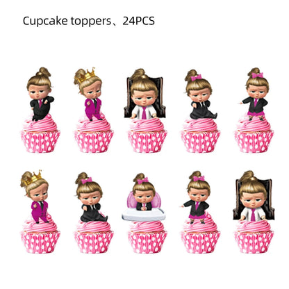 Baby Boy Party Decoration Banner Tableware Supplies Paper Boy DIY Cake Topper Birthday Foil Balloons Kit Accessory Gift Bags Good Vibrations