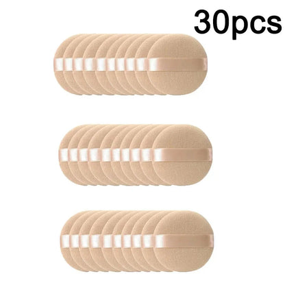 5pcs Round Facial Powder Foundation Puff ,Portable Soft Cosmetic Puff For Makeup Application, Beauty Tool Essential Make Up Good Vibrations