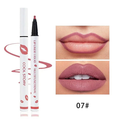 Matte Soft Lip Liner Liquid Lipliner Pencil Long Lasting Lips Cosmetic Tool Stick Quick Drying Smudge Proof Natural Lipstick Pen Good Vibrations