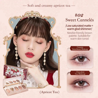 Flower Knows Moonlight Mermaid Eyeshadow Delicate Matte Glow Shimmer Chameleon Waterproof 5 Color Glitter Eye Shadow Palette Good Vibrations